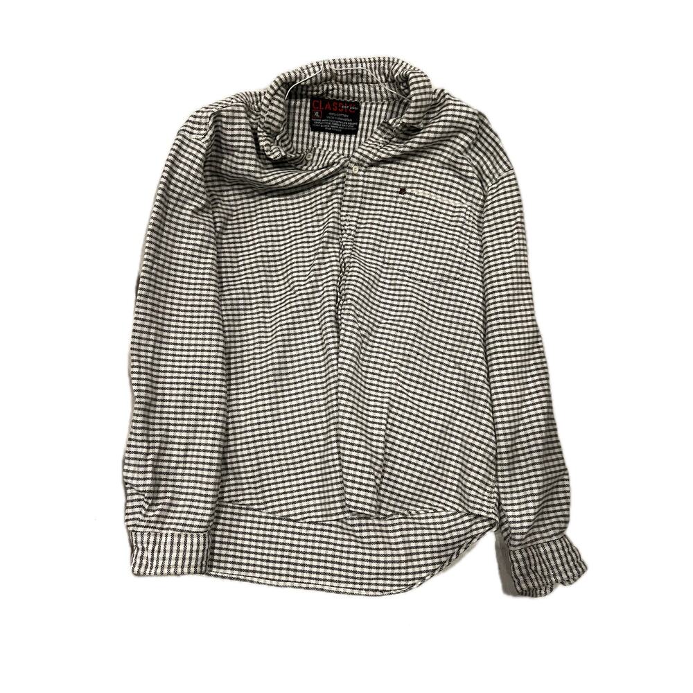 Classic Brand Black Cream Checkered Flannel Mens XL